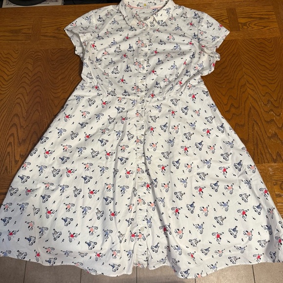 Boden Sophia Multicolor Vespa Moped Scooter Print Shirt Dress 14R Retro Inspired - Picture 3 of 16
